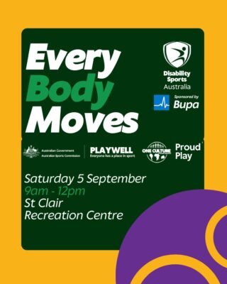 🏀⚽ Get active. Meet new people. Have fun.Join Every Body Moves, a free inclusive community event by @disabilitysportsaustralia , where people of all ages and abilities can come together through sport and connection. citeturn32search1📅 Saturday 5 September
⏰ 9am – 12pm
📍 St Clair Recreation Centre, Woodville South
🎟️ FREE (registrations essential) Visit the link in our bio to register!#CaraPossibilityServices #WhereDisabilityIsDifferent #EveryBodyMoves #DisabilitySportsAustralia #InclusiveSport
