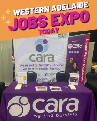 It's today! ✨ Western Adelaide Jobs Expo 2026 at the Adelaide Entertainment Centre, come and say hi to us and chat about how you can become one of our Possible People 🤩Can't make it? Check out our current job vacancies via our website, link in bio!#WesternAdelaideJobsExpo #Cara #PossiblePeople #CareersAtCara