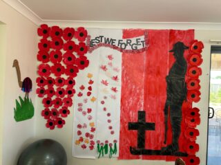 🎨❤️ Creativity, care and remembrance ❤️🎨
Our clients in Port Augusta Short Term Respite have been busy decorating and painting a beautiful ANZAC mural as part of this month’s commemorative activities.
From painting and colouring, to gluing pieces together and baking gluten‑free ANZAC biscuits, everyone played a part in creating a meaningful display that thoughtfully honours ANZAC Day.#Cara #ANZACDay #PortAugusta #ShortTermRespite #CreativeExpression #Community