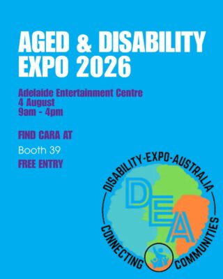 💙 Come and see us at the @disabilityexpoaustralia Aged & Disability Expo Adelaide 2026!
Meet the Cara team, explore support options, discover useful resources and connect with trusted local providers.📍 Adelaide Entertainment Centre
📅 4 August 2026
⏰ 9:00am – 3:00pm
🎟️ FREE ENTRYSee you there!#CaraPossibilityServices #WhereDisabilityIsDifferent #DisabilityExpo #Adelaide #NDIS #Community #DisabilityInclusion