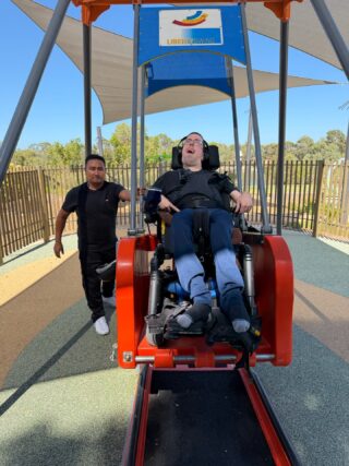 Sunshine, community, and pure joy ☀️Anton had a wonderful day at Thornton Park, connecting with friendly locals, soaking up the warmth outdoors, and experiencing the Liberty Swing!
Supported by our Cara support workers who enjoyed every minute being out with Anton. ❤️#Cara #InclusiveCommunity #DisabilityInclusion #LibertySwing #AccessiblePlay #SupportThatMatters